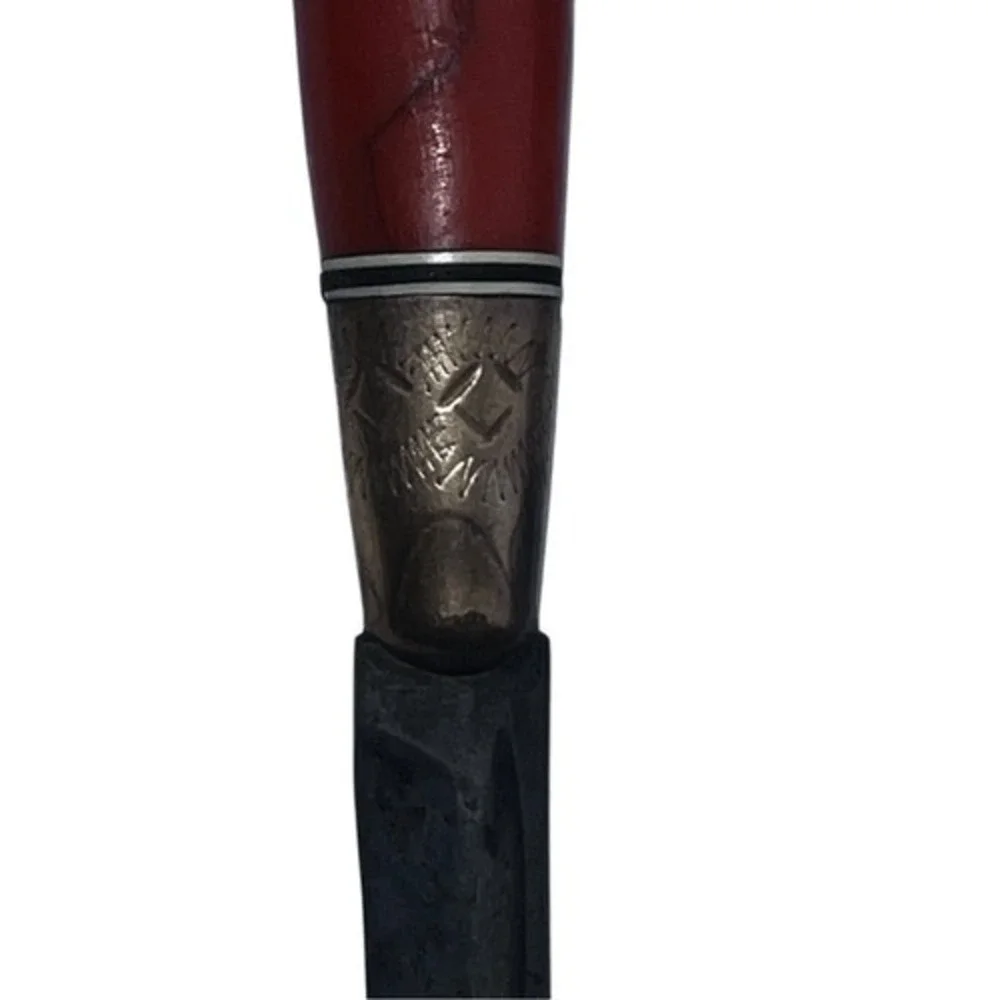 Vintage Iisakki Jarvenpaa Finnish Puukko Knife Horse Head Pommel Galalith Handle